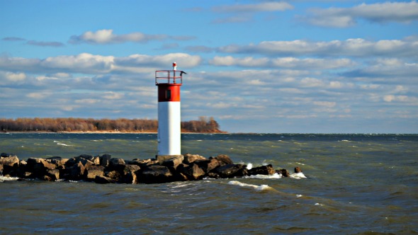 Östliche Hafeneinfahrt, Port Maitland, Ontario, Kanada 