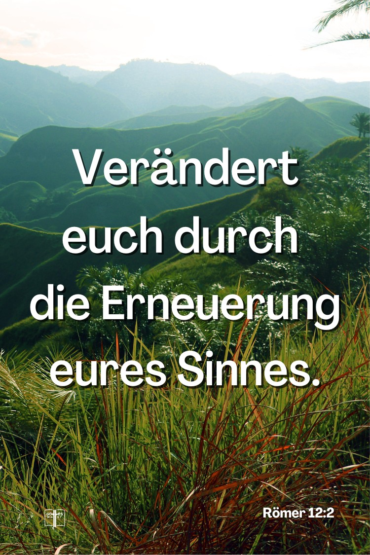 Und stellet euch nicht dieser Welt gleich, sondern verändert euch durch die Erneuerung eures Sinnes,  Römer 12,2